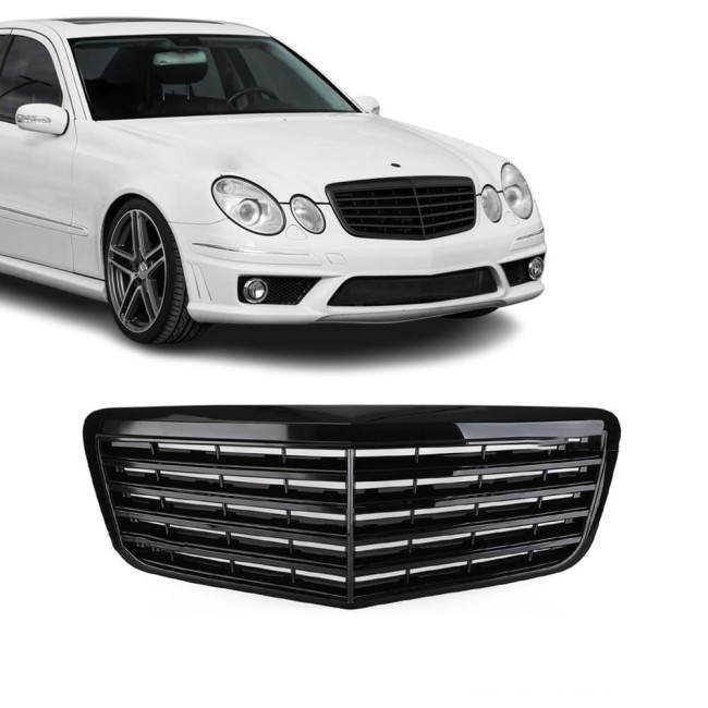 Front Grille for Mercedes-Benz W211 facelift (06-09), glossy black