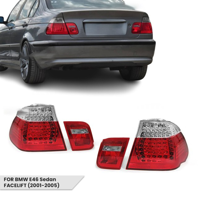 LED Tail Lights set for BMW E46 (01-05) Sedan, smoked