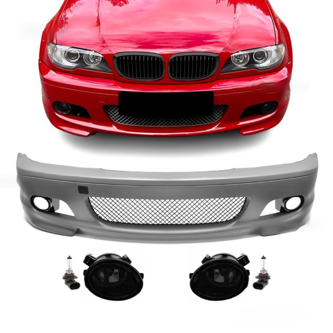 M-Tech Front Bumper for BMW E46 (99-06) coupe / cabrio, with smoked fog lights