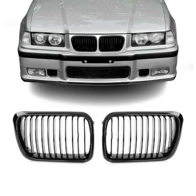 M3 style Kidney Grille for BMW E36 facelift (96-99), glossy black
