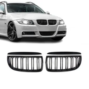 Kidney grille for BMW E90 / E91 (05-08), glossy black