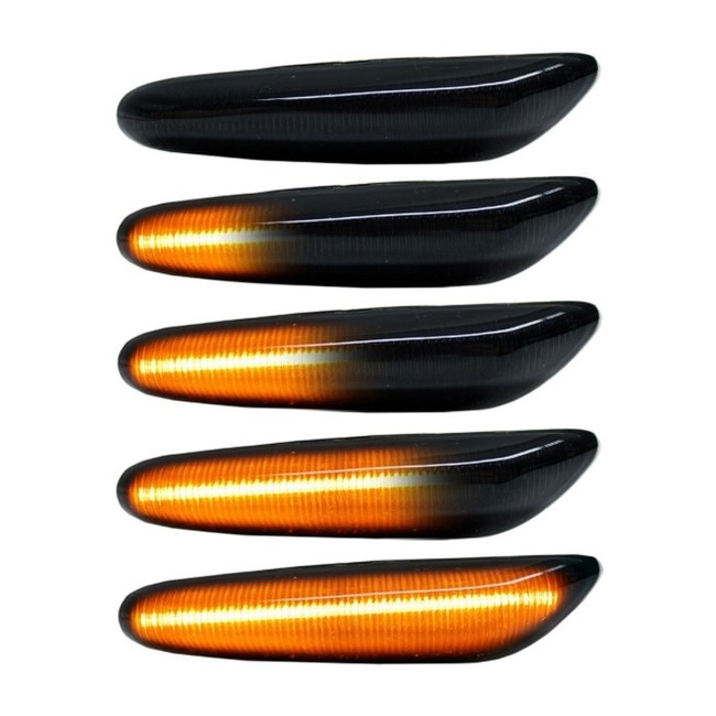 Sequential LED side indicators for BMW E46 sedan / touring (01-05), black - Bilde 2