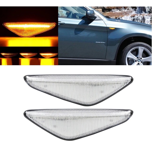 LED side indicators for BMW E70 X5 / E71 X6 / X3 F25, white / clear