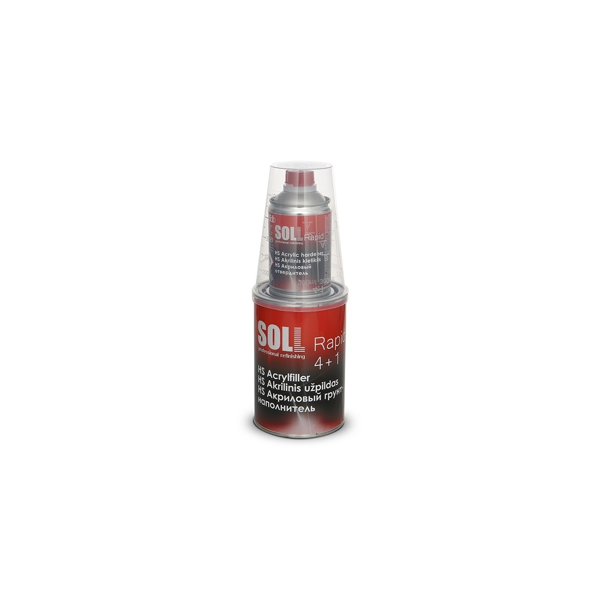 SOLL Acrylic filler Rapid with hardener HS 4:1 SFR, color white 1.25ltr