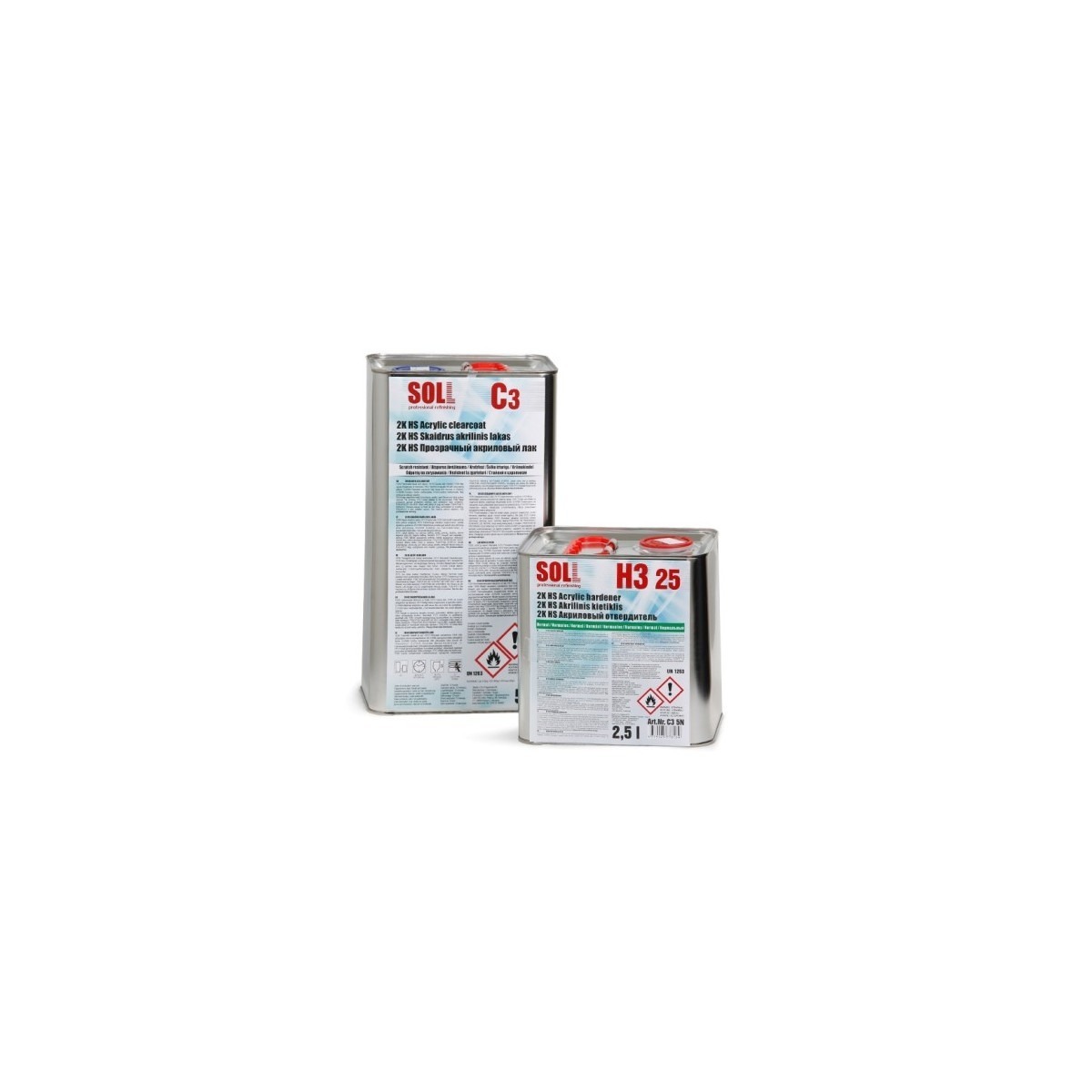 SOLL C3 HS Acrylic clearcoat with H3 25 normal hardener 7.5ltr
