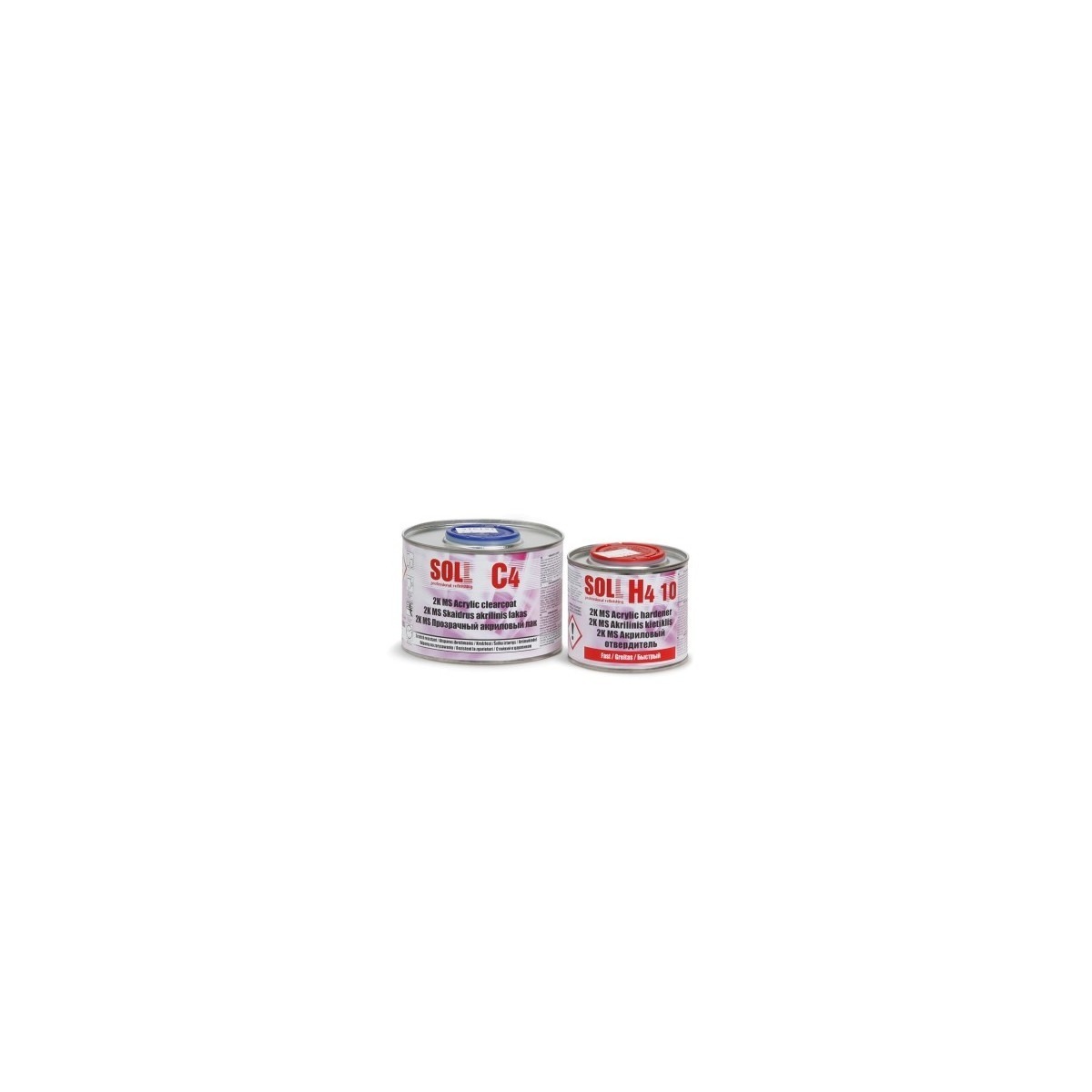 SOLL C4 MS Acrylic clearcoat with H4 10 fast hardener 0.6ltr