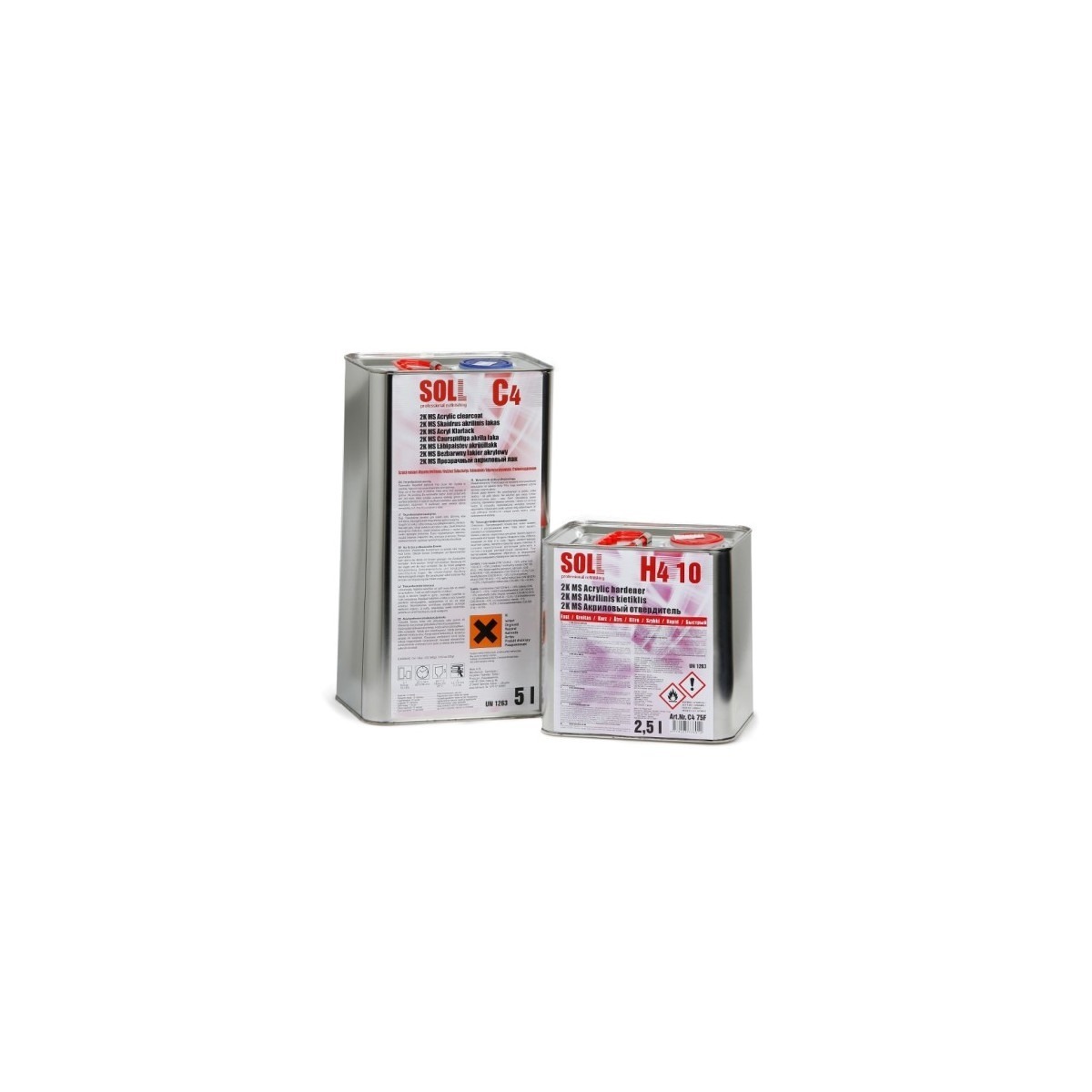 SOLL C4 MS Acrylic clearcoat with H4 10 fast hardener 7.5ltr