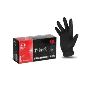 SOLL Nitrile heavy duty gloves, black, size L 100pcs