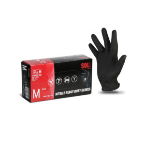 SOLL Nitrile heavy duty gloves, black, size M 100pcs