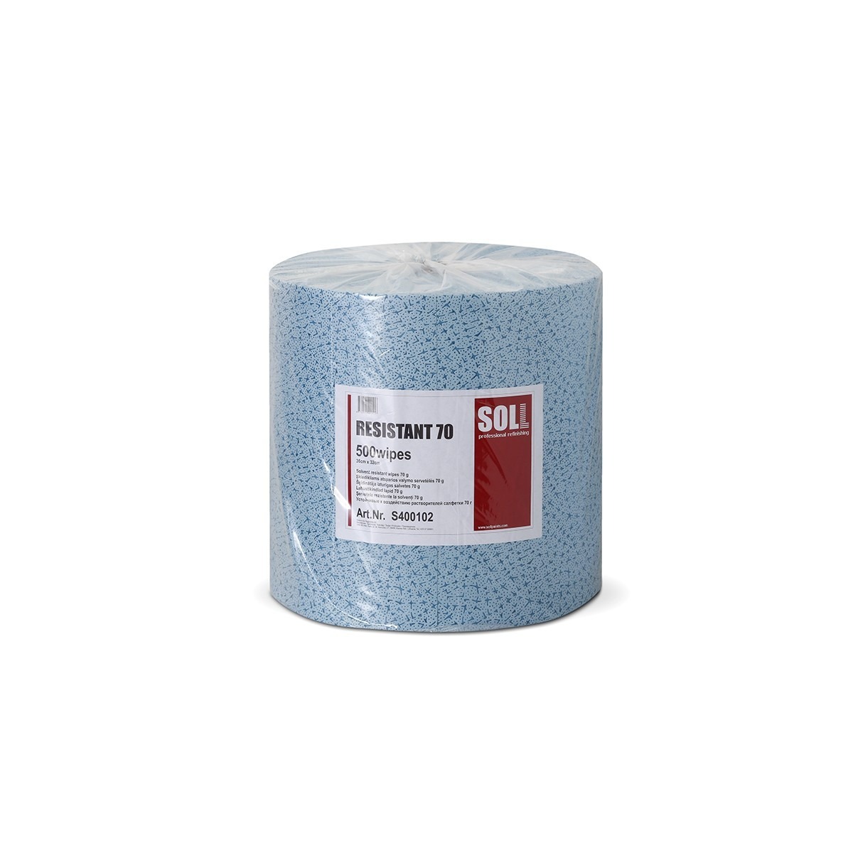 SOLL RESISTANT 70 Solvent resistant wipes, roll (500pcs) 36cm x 32cm 70g