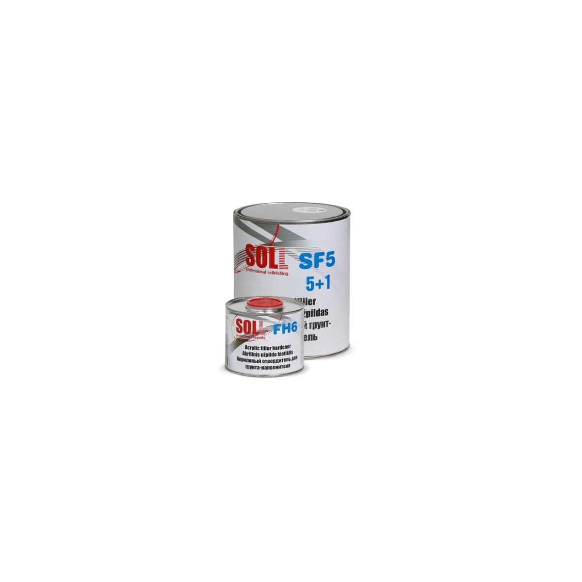 SOLL SF5 HS 5:1 Acrylic filler with hardener, color black 3ltr