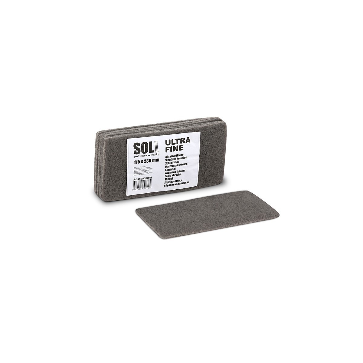 SOLL ULTRA FINE Flexible non-woven abrasive sheet 115mm x 230mm, grey